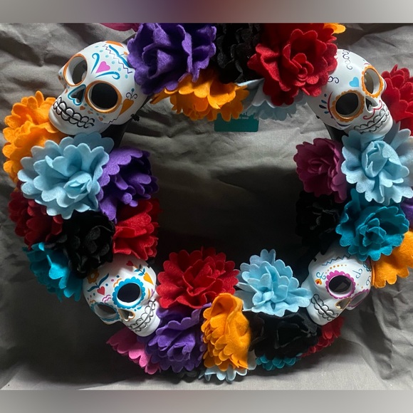 Sugar Skull Day Of The Dead Festive Halloween Decor Lot - Picture 2 of 16